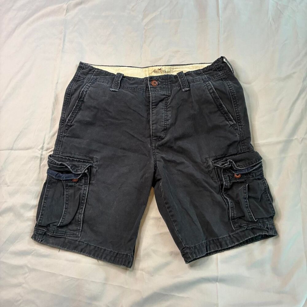Hollister Navy Cargo Shorts Men’s Size 33 Cotton Utility Casual Outdoors